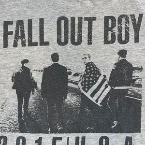 Fall Out Boy Summer Tour T-Shirt – 2015 – Gray – Medium